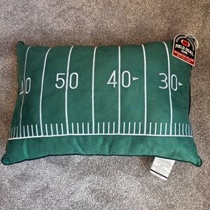 Green Football Field Decorative Pillow